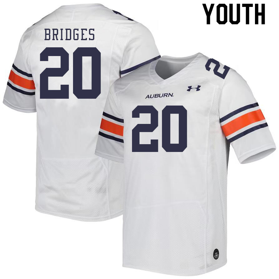 Youth #20 Cayden Bridges Auburn Tigers College Football Jerseys Stitched-White